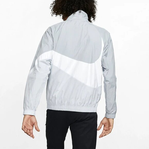 Sz XL - Nike Big Swoosh Windbreaker Jacket🔥New Full Zip Woven Grey Jacket - Picture 2 of 13